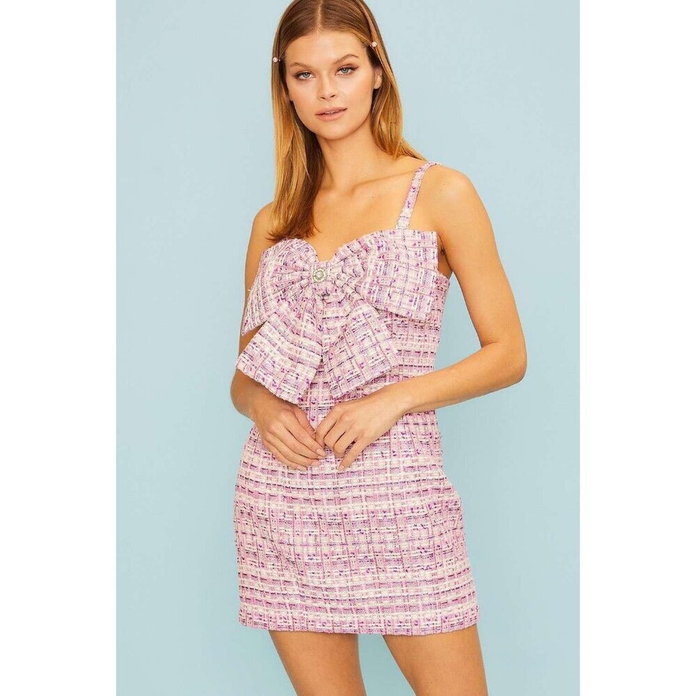 Big Bow Tweed Mini Dress - Picture 13 of 13